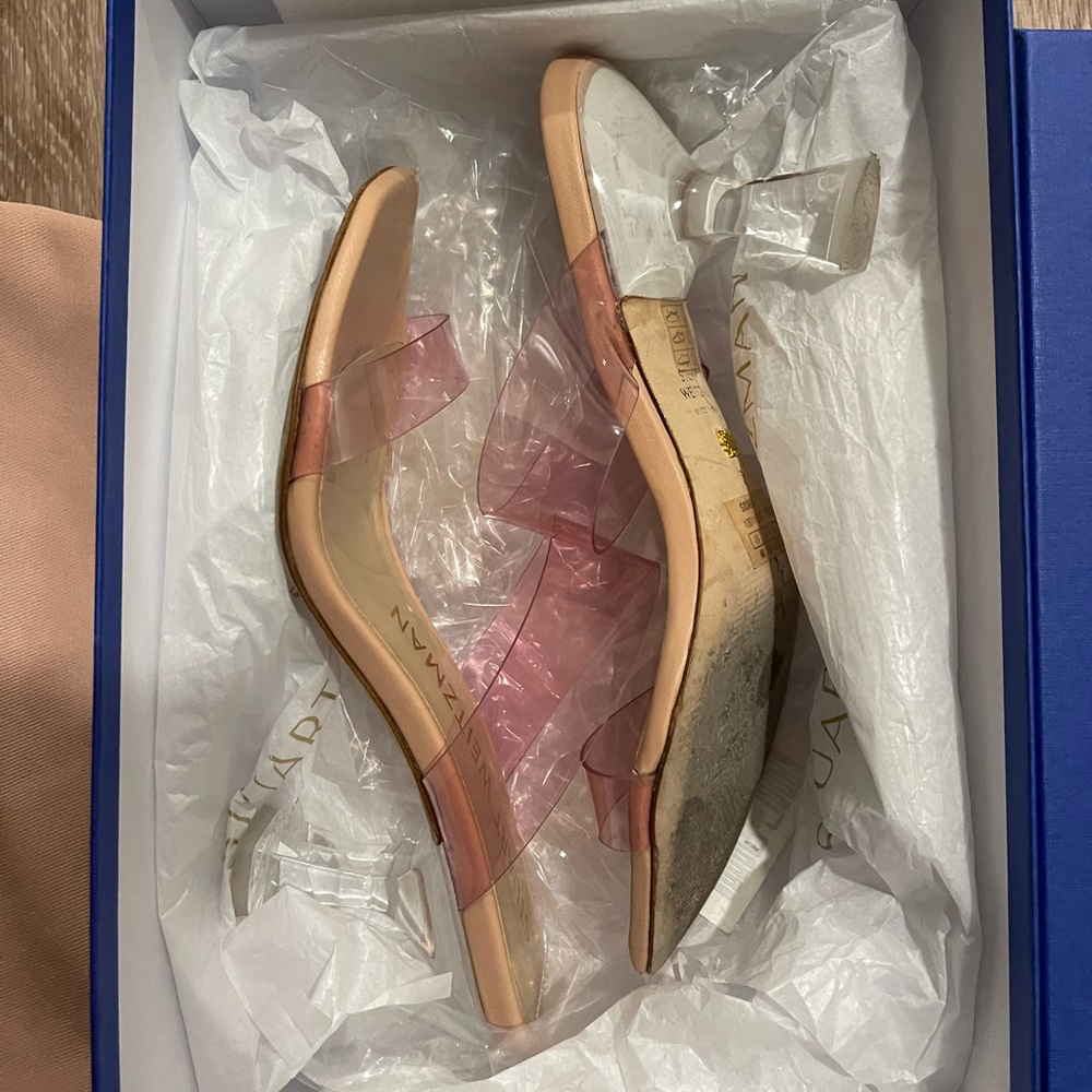 Excellent Condition Stuart Weitzman Kristal Clear Sandals - Picture 7 of 8